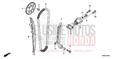 CHAINE A CAMES/TENDEUR CRF150R9 de 2009